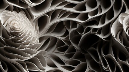 Wall Mural - Abstract Swirls Monochromatic Intricacy and Flow