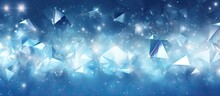 The Abstract Art Illustration Featured A Festive Christmas Design With A Background Of A Winter Party Showcasing A Captivating Pattern Of White And Blue Diamonds Reflecting The Light And Sno