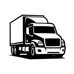 Sticker - Silhouette of a semi truck illustration vector