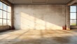 Minimalist empty room with textured concrete wall   high quality 3d render for design projects