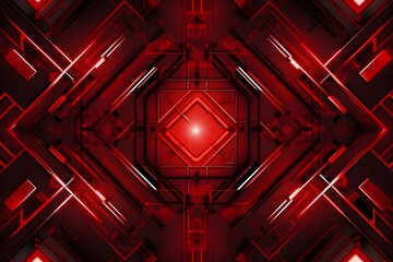 Wall Mural - Red abstract technology pattern background