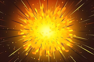 Wall Mural - Yellow cartoon explosion