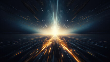 Canvas Print - Interstellar Warp: Neon Lights Speed Through the Galaxy