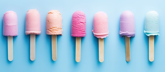 In the summer while enjoying a vacation and the blue background of a beach I indulge in cute isolated ice cream treats on a pink white background embracing the vibrant colors and flavors of 