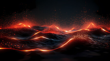 Abstract digital wave particle poster web page PPT background