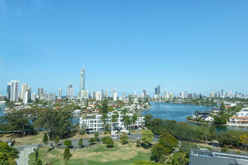 Sticker - View across urban Surfers Paradise to distant hills and horizon.