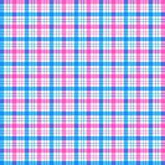 Wall Mural - blue pink gingham plaid pattern texture fabric geometric background for decorating