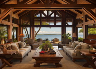 Hawaiian living room photography with traditional elements