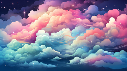 Happy dreamy cloud texture abstract poster web page PPT background