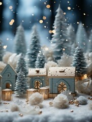 Wall Mural - christmas tree in the snow