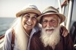 Senior couple travelling. Generative AI