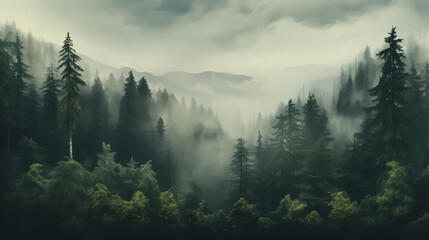 Wall Mural - Forest poster web page PPT background
