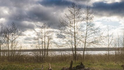 Wall Mural - autumn timelapse with camera movement on Lake Baikal