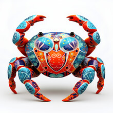 A Very Detailed Crab, 3d Rounded, Surrealism And Mystical, Surrealistic, Detailed, Hyper Detailed