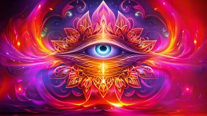 Wall Mural - with each blink of an eye a tapestry of untold secrets unravels spreading outwards with a kaleidosco