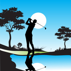 Wall Mural - golf silhouette