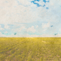 Wall Mural - in the fields, old retro background