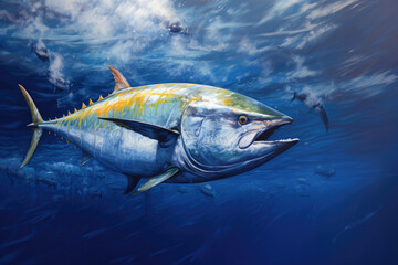 Wall Mural - Bluefin tuna underwater