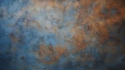 Wall Mural - Textured wall in vintage style. Blue and brown texture. Decorative plaster. generative AI.