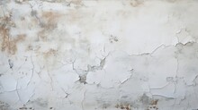 Problem of moisture damage acrylic white painting crack surface texture on exterior dirty stain concrete structure wall background by humidity.home repair old construction concept,reno : Generative AI