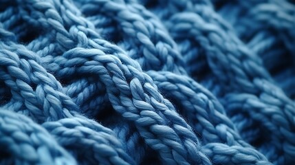 Poster - Soft blue wool sweater close-up : Generative AI