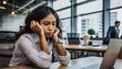 © Behram - Career Challenges: Portrait of a Sad Woman in Her Workspace