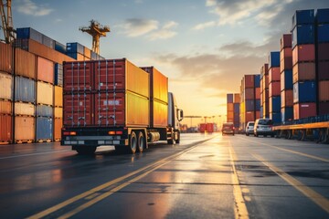 Wall Mural - Logistics and supply chain management concept, transportation logistics optimization, Smart Logistics. Generative AI