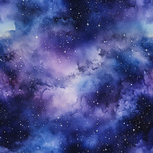 Watercolor Galaxy Space Cosmic Repeat Pattern