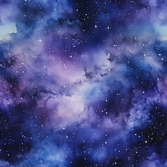 watercolor galaxy space cosmic repeat pattern