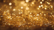 golden glitter vintage lights background. gold and black. de focused