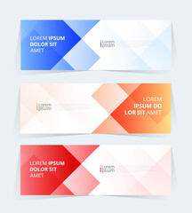 Wall Mural - geometric banner design with vector presentation template.