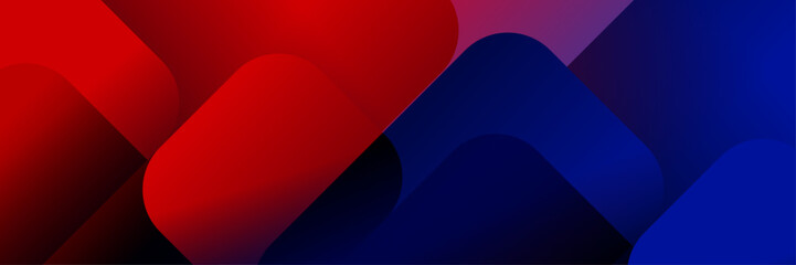 Wall Mural - abstract red blue gradient geometric banner design backgroun