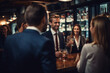 Business People Meeting at a Restaurant, Bar
