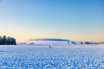 Wall Mural - Table hill in a wintry landscape view