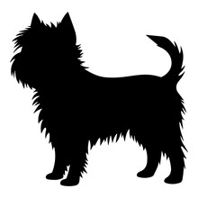 Cairn Terrier Dog Vector Silhouette, Generative AI.
