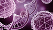 Virus with DNA strand on blue scientific background. 3d illustration.
