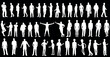 © Arafat - people, man Silhouette vector illustration featuring a diverse crowd of people in various poses. Perfect for party, celebration, social gathering themes. Captures joy, energy, unity, modern design