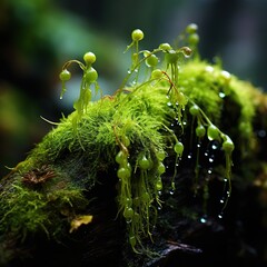 Poster - water drops on a tree