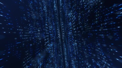 sci fi or cyber grid lines and dots form information blocks of a hologram, large data fields. high i