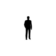 Poster - Business man icon. Businessman icon. Silhouette of a man in a business suit isolated on white background