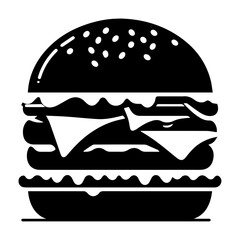 Wall Mural - Burger vector silhouette illustration, Burger Food vector, Restaurant Burger silhouette illustration black color