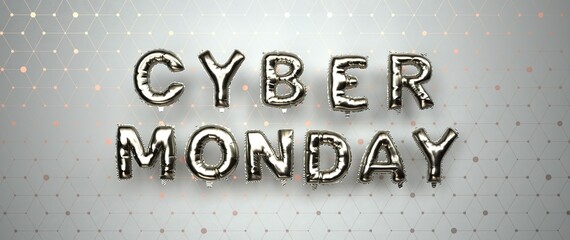 Canvas Print - Futuristic Balloons Cyber Monday - 3D illustration