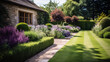 © khan - Private garden. edging with elegant flower beds