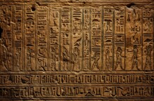 Egyptian Hieroglyphs Ancient Wall. Travel Script Civilization Stone Past. Generate Ai