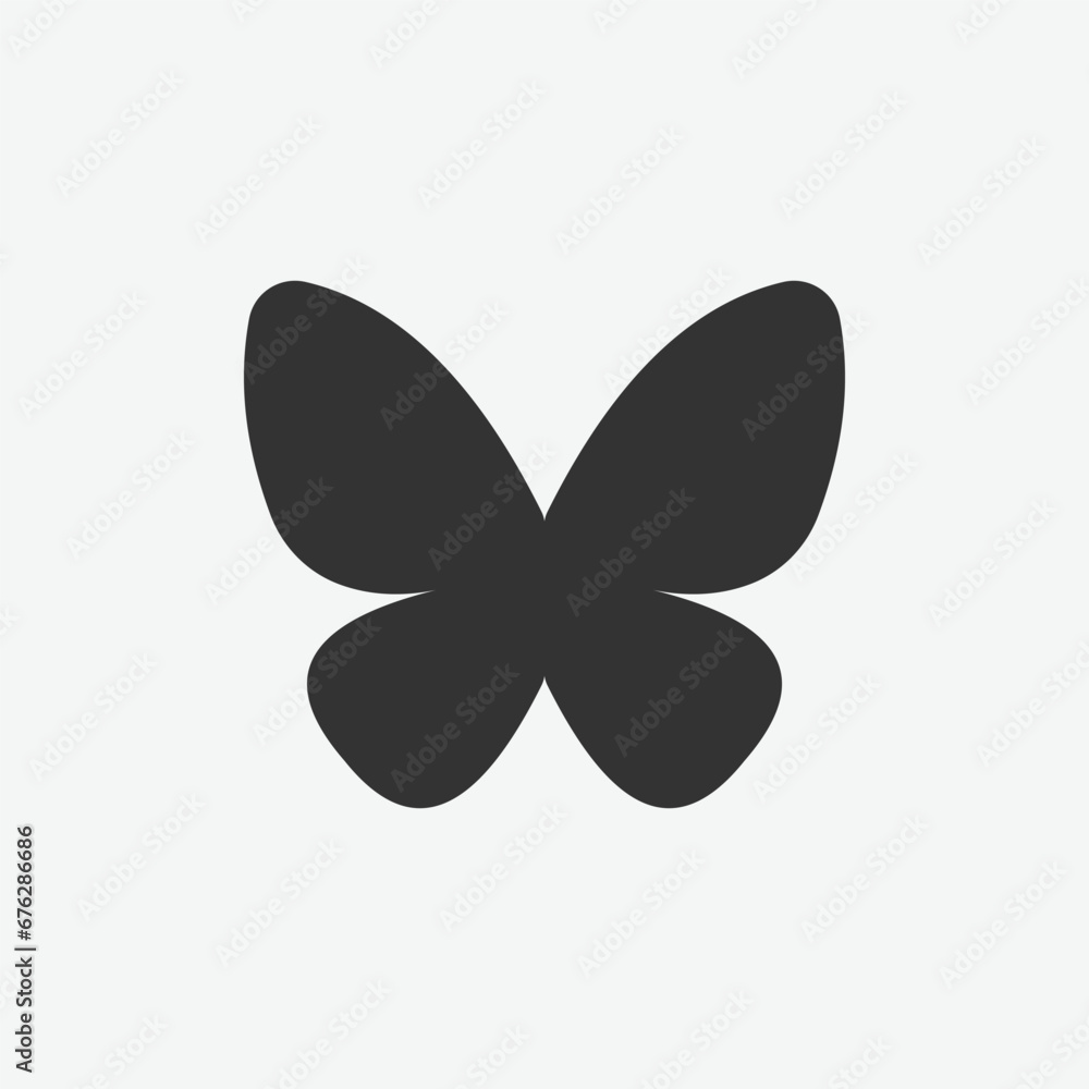 vector illustration of butterfly icon on grey background for website ...