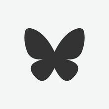 Vector Illustration Of Butterfly Icon On Grey Background For Website, Ui Ux And Mobile Design. Vector Illustration