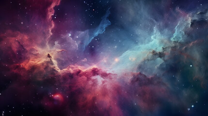 Wall Mural - nebula and galaxies in space. abstract cosmos background. generative ai.