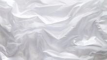 Transparent White Glossy Wrinkled Plastic Texture. Crumpled Thin Plastic Backdrop. Generative AI