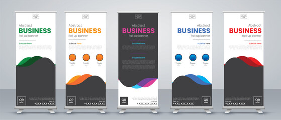 set of roll up banner design set