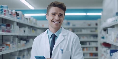 Poster - Portrait of an adult pharmacist